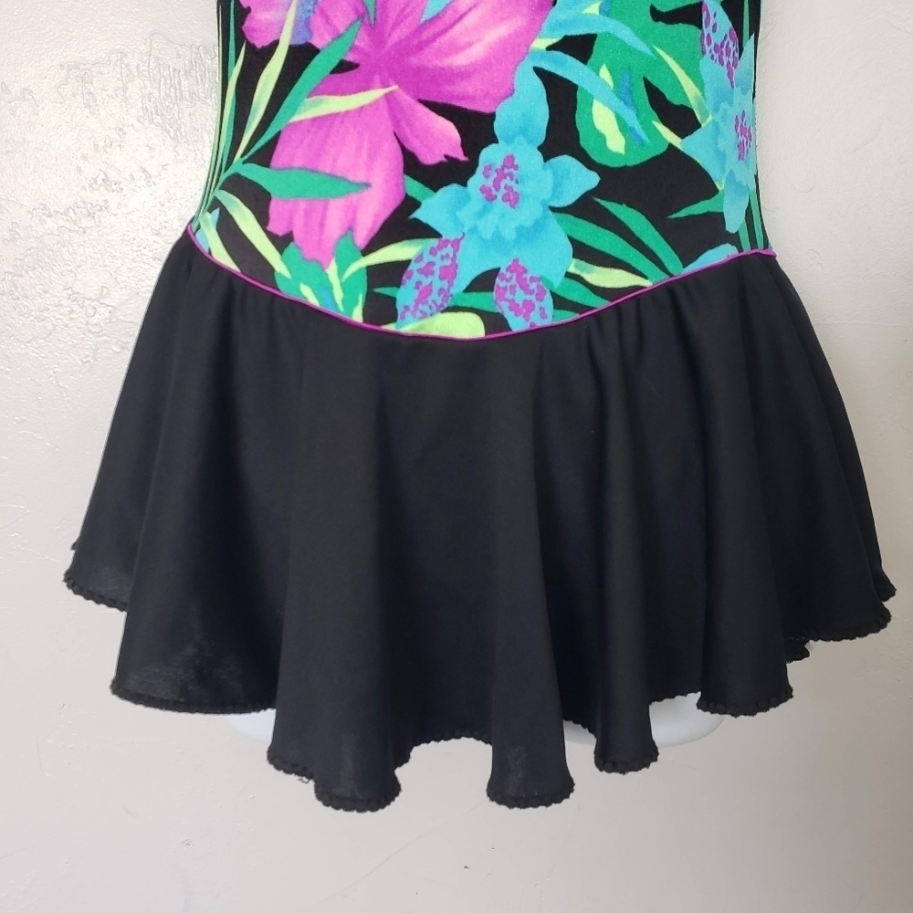 Union Made Vintage Women's One Piece Swimsuit Tropical Floral Skirt Colorful 6 - Picture 13 of 14